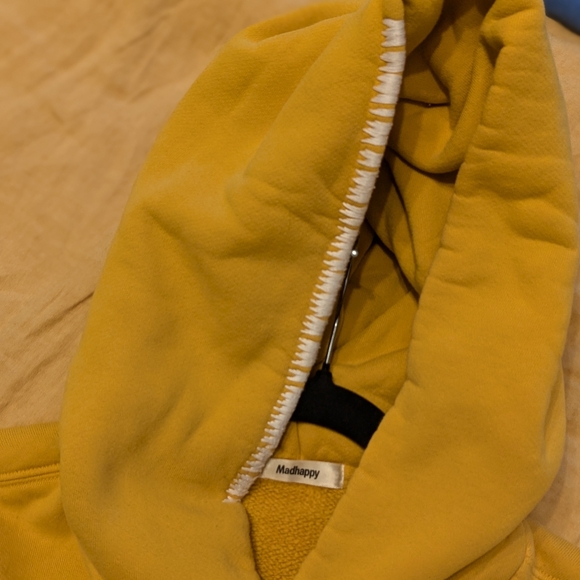 MadHappy Yellow Gold Hoodie Size XL Made In USA 100% Cotton - Picture 4 of 10